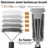 Grill Brush with Scraper Extra Thick Bristles Adjustable Handle BBQ Grill Cleaning Brush for Outdoor Gas Charcoal Grill