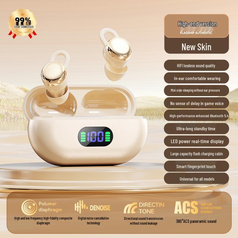 X66PRO 2025 Bluetooth Wireless Earbuds: Noise-Cancelling, High-Quality Sound, Ultra-Long Battery, Ideal for Sleep and Sports.