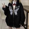 Felpa da cardigan da donna a metà lunghezza con cappuccio e zip, in velluto, vestibilità ampia versatile per autunno e inverno.