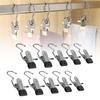 10/20pcs Stainless Steel Clothespins with Hook Laundry Organizer Portable Hanging Clip Closet Hanger Efficient Clothes Management