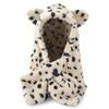 Plush Leopard Print 3d Hooded Hat With Neck Warmer For Winter Warmth
