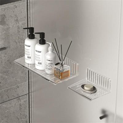Bathroom Organizer Wall Shelf Home Storage Rack Vanity Table Skin Care Cosmetic Cotton Display Punch-Free Storage Holder Shelves
