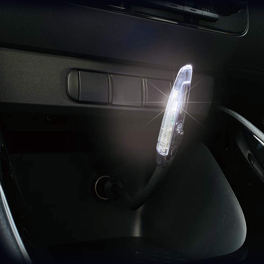 Napolex Fizz Car Cigarette Lighter Socket Light for 12V Fuse 125mm Flexible Switchable Slim Stick Easy Vehicles, Included, Cable, Blue/White LED,