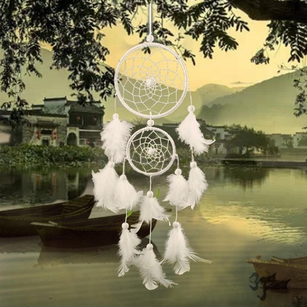 soft white feather white feather wall hanging 17.72in white handmade ethnic feather decor car interior feather ornament