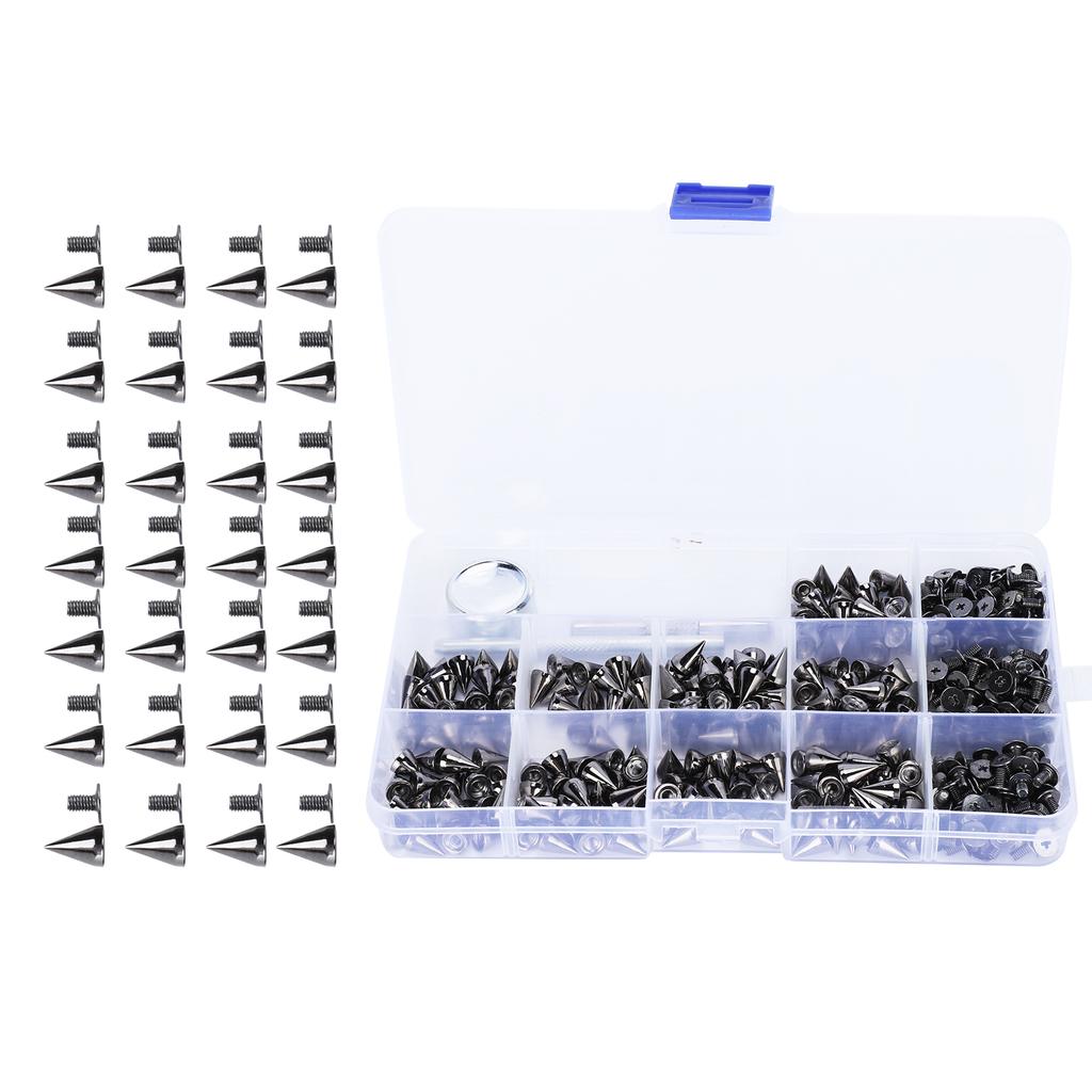 200Pcs Bullet Rivet Punk Nail Snap Fastener Tool Kit Zinc Alloy DIY Leather Craft Press Studs