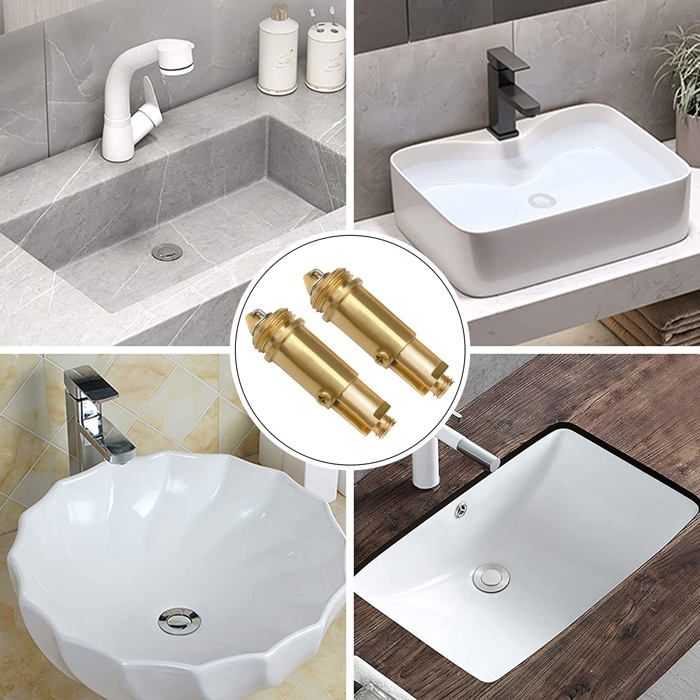 Bouchon pop-up - AIMOONSA - Lot de 2 - Laiton - Clic-clac à ressort - Anti-corrosion