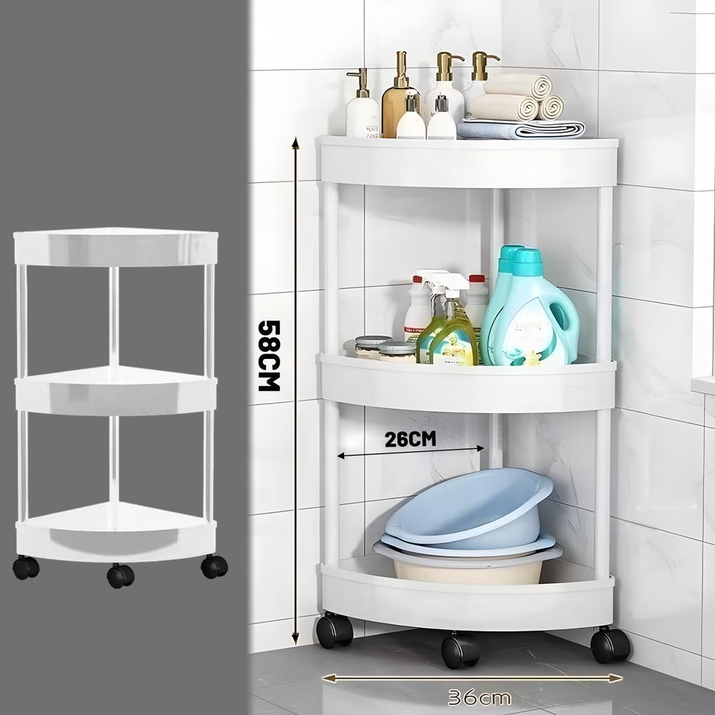 3/4/5 Layers Large Capacity Storage Rack with Wheels Movable Snacks Rack Trolley Holders Cart Shelf Kitchen Bathroom Organizer