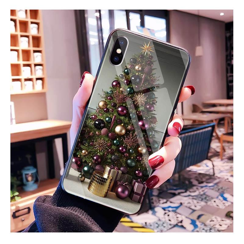 Winter Christmas Glass phone case For Samsung S25 S24 S23 S22 Ultra S24 Plus A55 A16 A54 A15 A56 A36 S25 FE