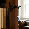 Decorative Tag Holder Bracket Vintage Iron Wall Hanging Stand Retro Hook Rack for Small Indoor Outdoor Ornaments Black Wrought Display Shop