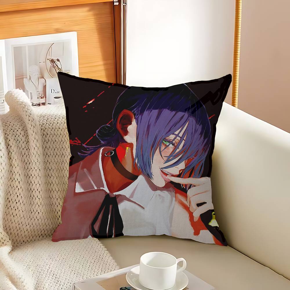 Anime Chainsaw Man The Movie Reze Arc Cushion Cover Inches Farmhouse Decor Home Throw Pillow Covers For Couch Decorations