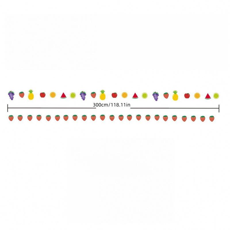 1PC New Fruit Strawberry Pineapple Paper Skewers Hawaiian Decoration Garland Children's Day Birthday Party Background Setup