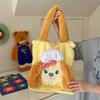 Cuter Ann Cookie Yellow Backpack With Plush Ears Large Capacity Pink Design Bow