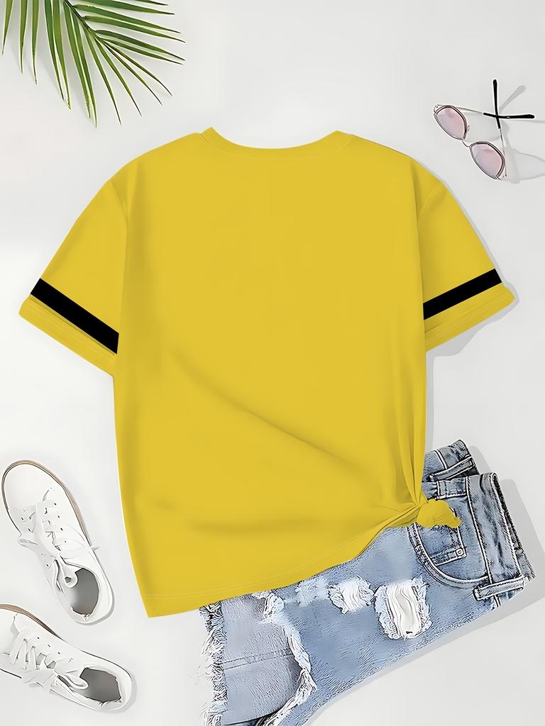 American Sports Short-sleeved T-shirt Summer Women's Casual Round Neck Short-sleeved Sports Versatile Women's Tops