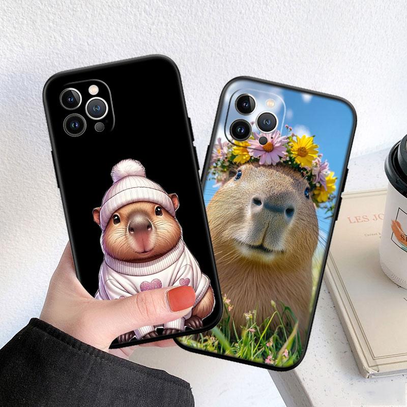 CJ24 Cartoon Capybara Cute Soft Shell Phone Case for Redmi Note 8 9 Pro Max 9S 9T 9C NFC 8T 8A 10A A4