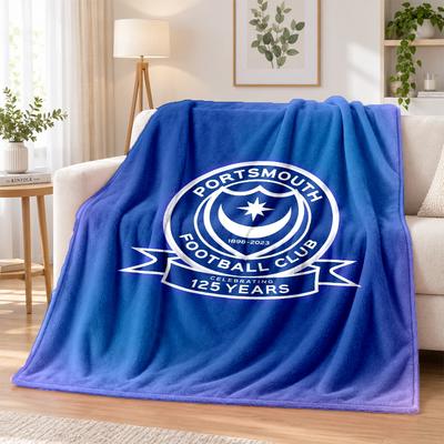 Coperta Calda in Flanella Stampata Portsmouth FC, Coperta da Letto Confortevole per Decorazione Interna della Casa