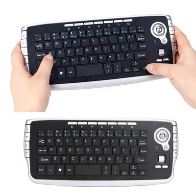 Bezdrátová klávesnice Ergonomická multifunkční funkce podsvícení 78 kláves 2,4G mini klávesnice s trackballem Rolovací kolečko myši pro