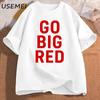 Go Big Red T Shirt Football Volleyball Basketball Tee Men Women Game Day TShirt Casual Printed Cotton Shortsleeve Tees