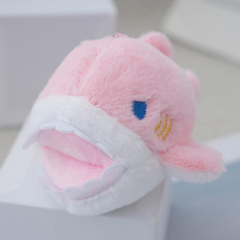 

Adorable Plush Shark Keychain Whale Stuffed Toy Soft Pp Cotton Blue Pink рожевий