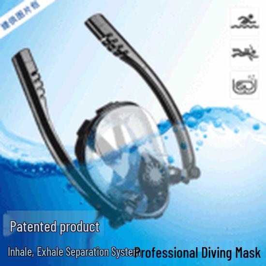 Vollgesichts-Doppelrohr-Trockenschnorchel- und Tauchmaske für Erwachsene