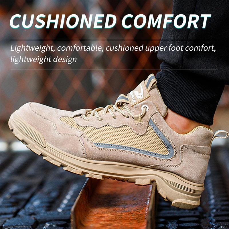 Safety Shoes Men Anti-smash Breathable Work Boots Steel Toe Cap Puncture-Proof Male Footwear
