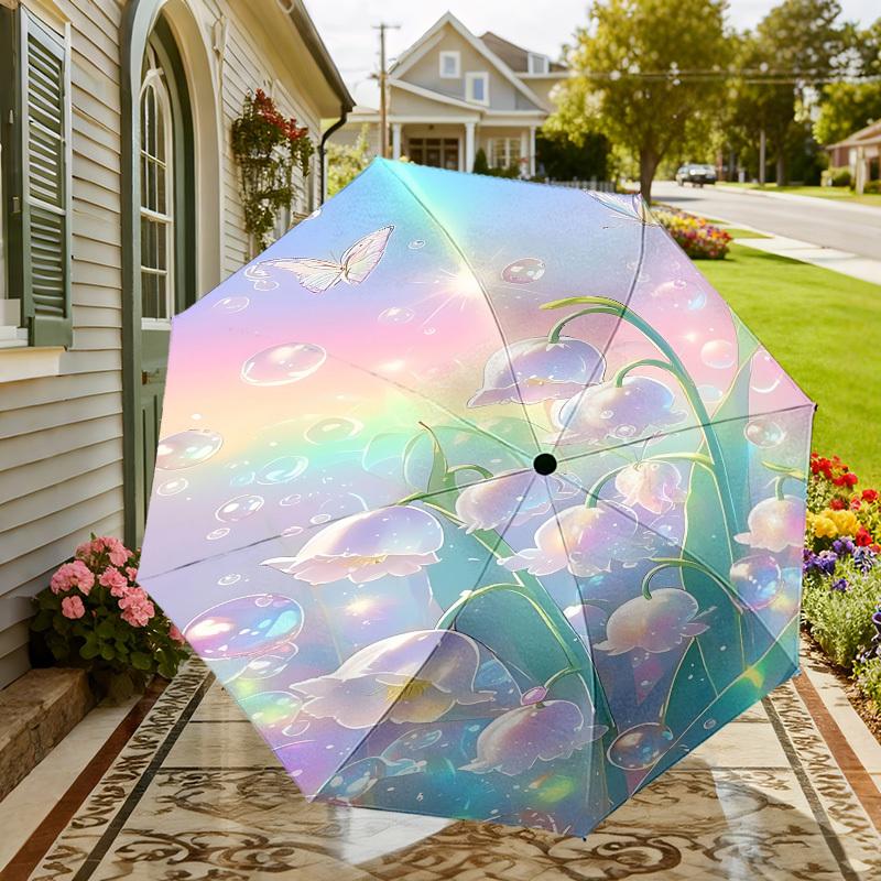 Enchanted Garden Umbrella: A Magical Companion for Outdoor Adventures, Auto-Opening & Closing, Lightweight and Durable 055