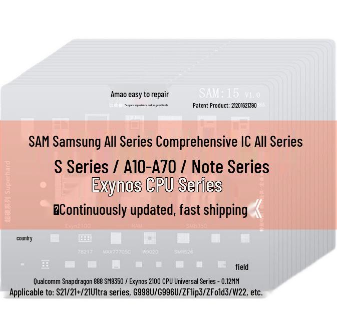 Amao Suitable Solder Paste Stencil for Samsung S20/S21/A70/A90/J720/S10+/Note10 Multi-Purpose Chip