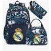 3-teiliges Schulrucksack-Set für Schüler Große Kapazität Oxford-Stoff Schultasche mit Schultergurt und Federmäppchen