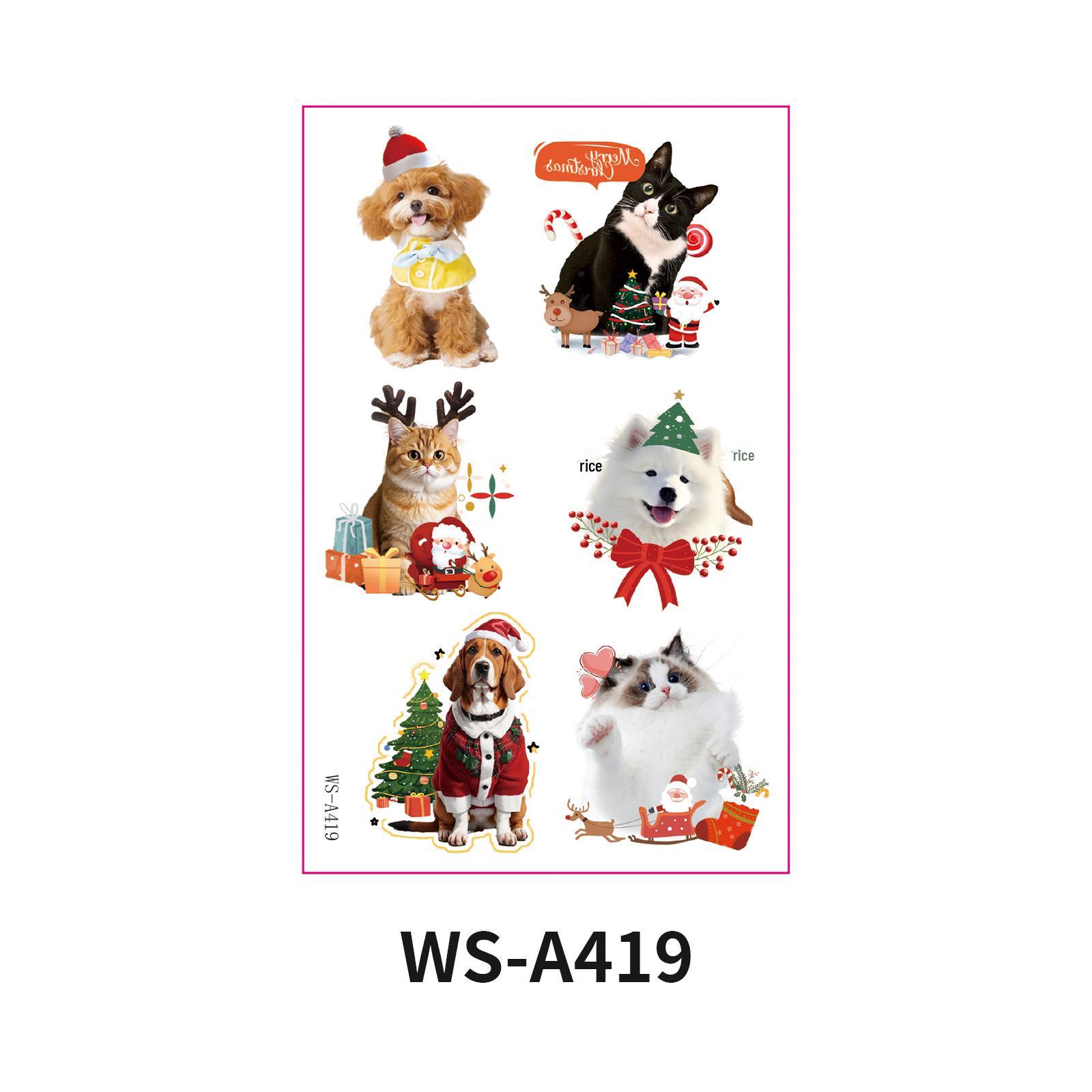 

Realistic Christmas Pet & Children s Tattoo Stickers for Water Cup & Stationery Decoration 120*76mm