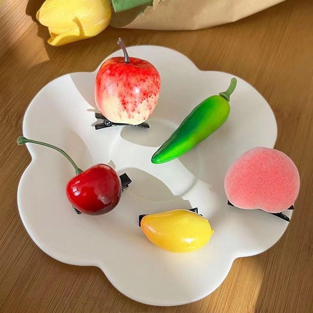 Peach Simulation Fruit Hairpin Lemon Cute Hair Clip Personality Kids