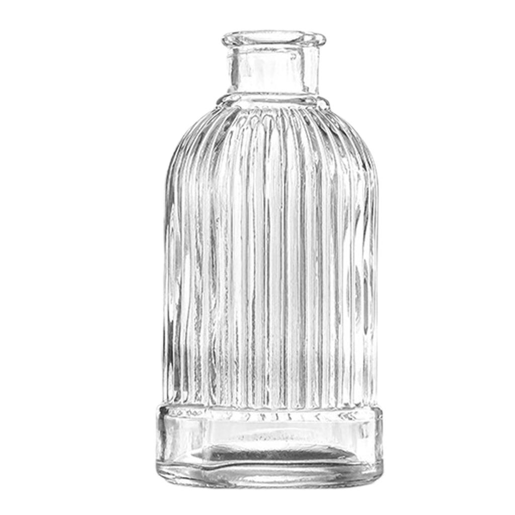 Vintage French Clear Glass Vase Ornamental Wide Mouth Tabletop Plant Pot Decor Resuable Modern Hydroponic Flower Pitcher