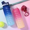 1000ML Large Capacity Sports Water Bottle with Time Marker Outdoor Travel Gym Fitness Jugs Leakproof Plastic Bottles Drinking