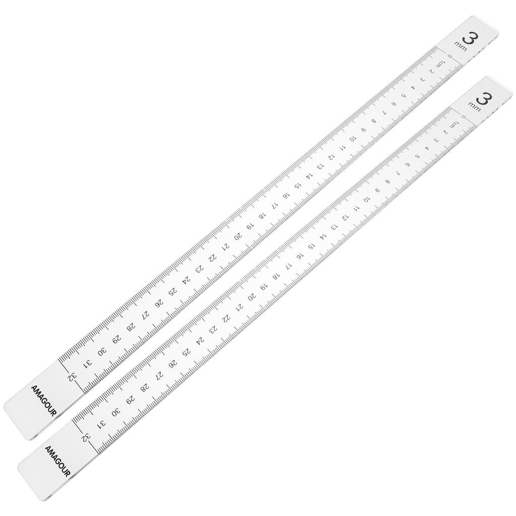 1Pair Thickness Measuring Ruler Dough Rolling Guide Stick for Baking Tools Pastry Cookie Making Acrylic Leveling Ruler Kitchen