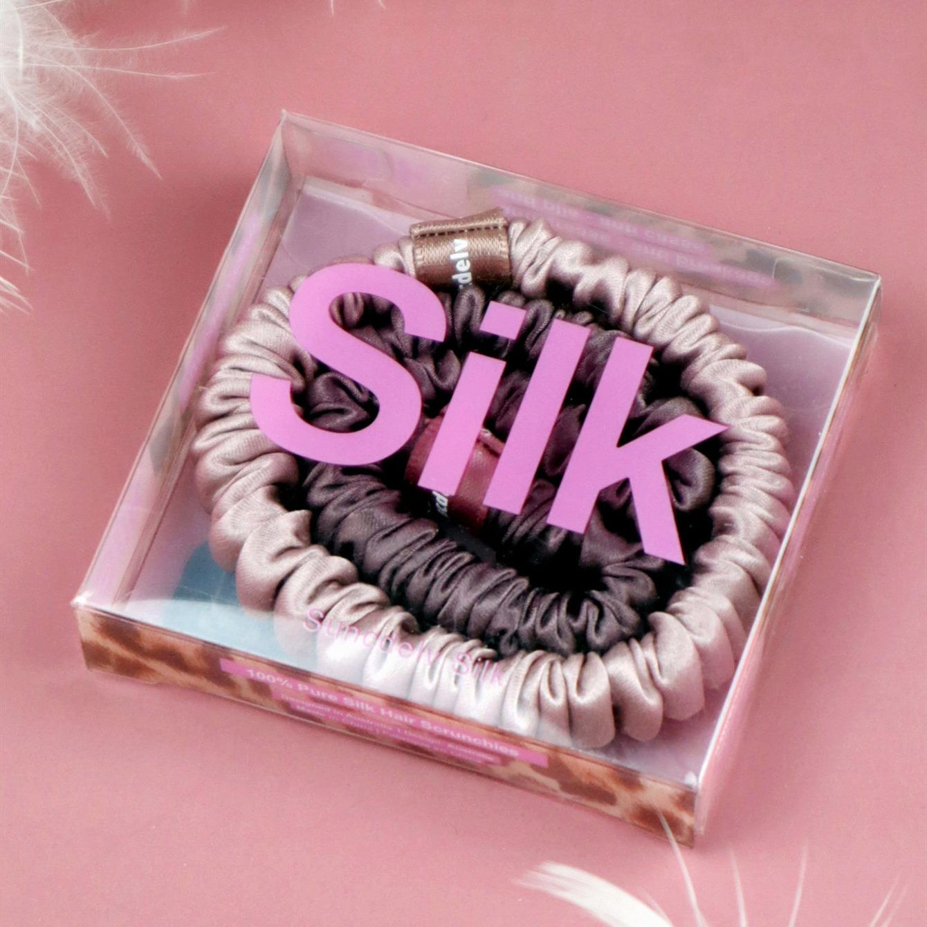 

2 шт. 100% шелковые резинки для волос для женщин и девочек, высококачественные резинки для волос, шелковые повязки, подходящие для Дня святого Валентина, 22Momme, шелковые аксессуары для волос