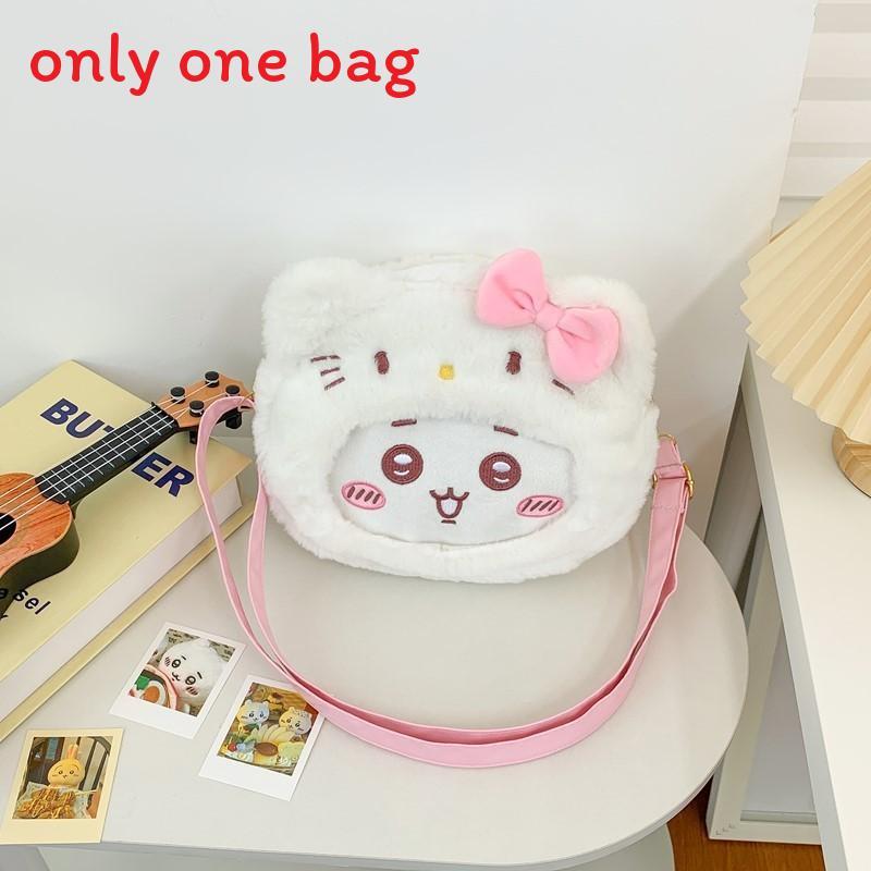 Chiikawa Usagi Plush Mini Backpack With Zipper Closure For Daily Casual Use