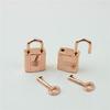Čtvercová kovová spona otočný zámek otočný klíč zámky růžové zlato DIY kabelka peněženka uzávěr díly na tašku kožené hardwarové doplňky