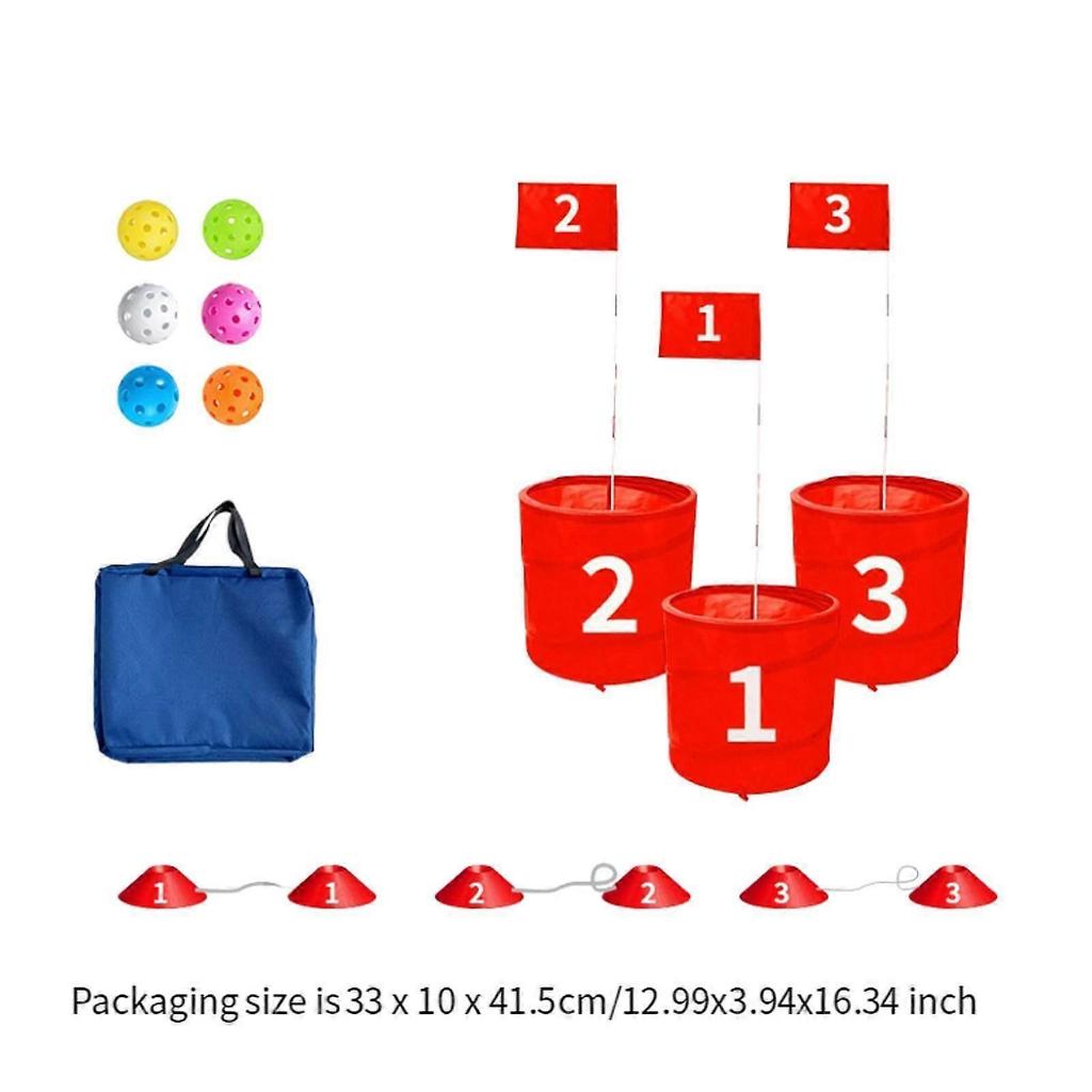 Golf Game Set Chipping Practice Outdoor Portable Park Beach Foldable Buckets 3 Buckets