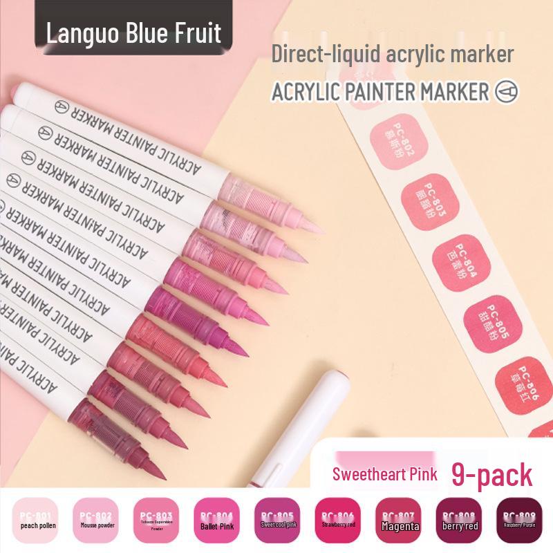 Blue Fruit Direct Liquid Acrylic Marker Pen for Kids - Large Capacity Soft Tip for Watercolor Painting