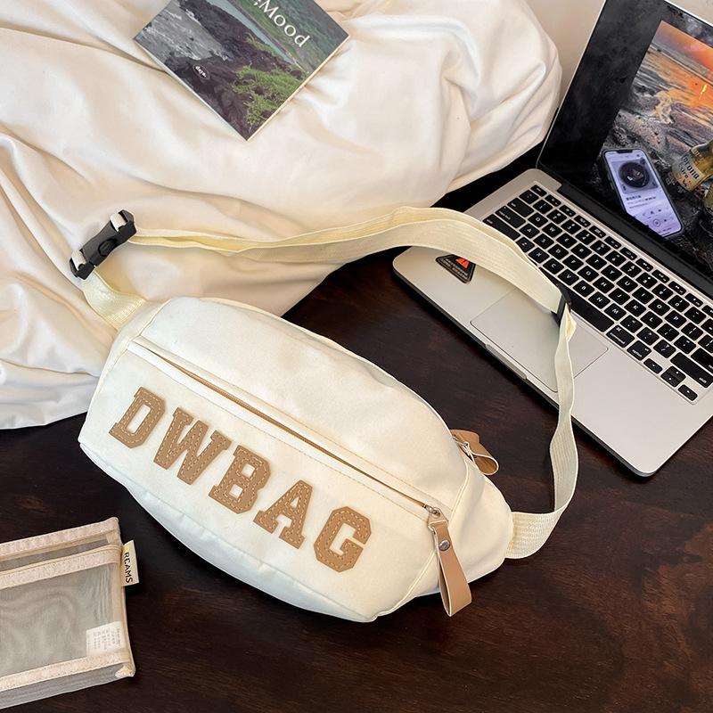 American Retro Trendy Breast Bag Men's Casual Versatile Large Capacity Sliver Bag Sports Riding Nylon Versatile Waist Bag Women