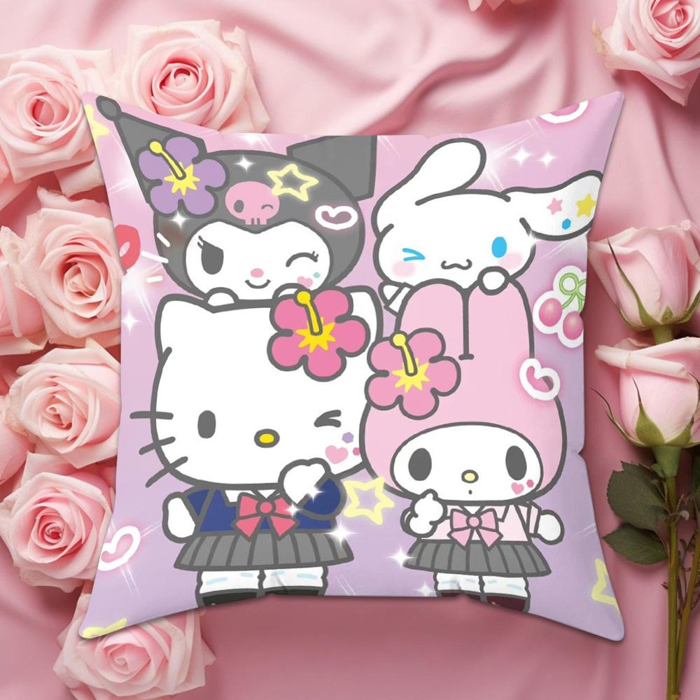 Pillow Case Decorative Pillows For Sofa Cover Sanrio Characters Kawaii Cartoon Pillowcase Decor 40X40 Home And Decoration Covers