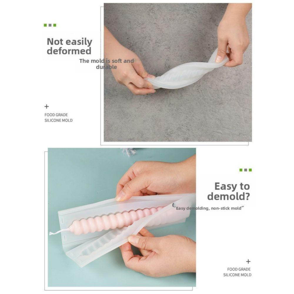 New Silicone Candle Making Mold Non-Stick Geometric Spiral Candle Mould Easily Demold Wax Rod Mold Non-Stick