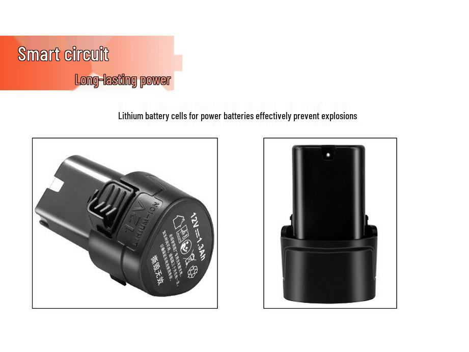 12V/16.8V/25V Electric Drill Set with Lithium Battery, Charger, Wrench & Screwdriver