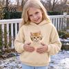 Honden- en Kattenmand Hoodie Meisjes Fleece met Buidel, Hond Kat Capuchon Buidel Sweatshirt, Oversized Kangoeroezak Pullover Top voor Kinderen