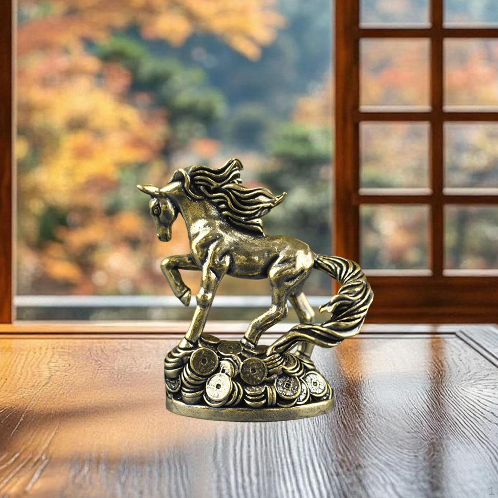 

Brass Horse Figurine, Collector s Item, Sculpture, for Entrance Area, Cabinet, Shelf, Table Or Style C