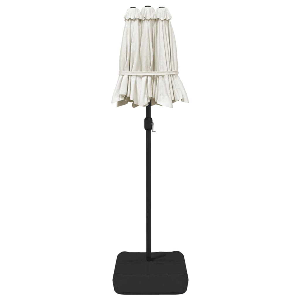 Double Sun Umbrella Sand White 316 x 145 cm