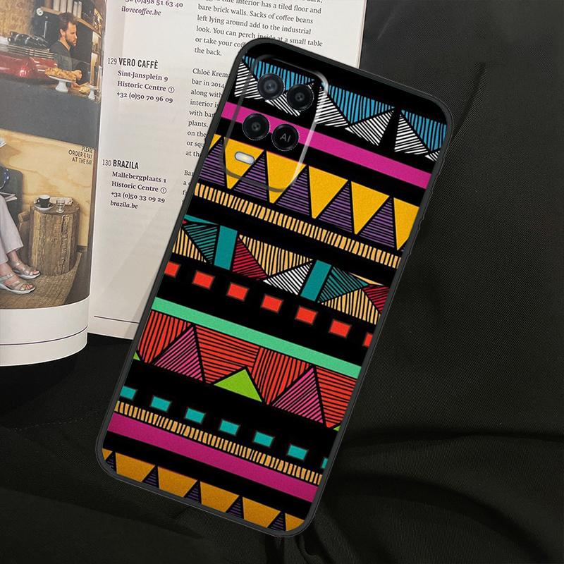 African Fabric Print For Oppo A58 A18 A38 A78 A98 A17 A77 A80 A40 A60 A16 A76 A96 A74 A94 A54 A15 A57S Phone Case