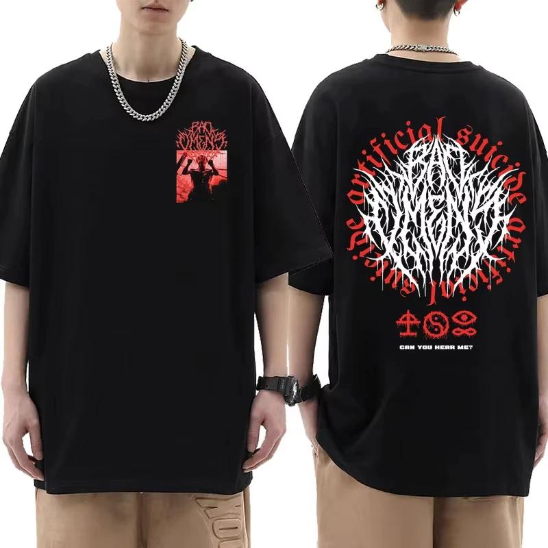 Summer T-shirt: Bad Omen Band Tour American Music Death Peace Soul Bone Graphic Short-sleeved casual style rock T-shirt Gothic