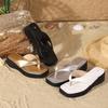 Women's 2025 Thick Sole Cross-Border Flip-Flops: Versatile Square Toe Casual Beach Sandals