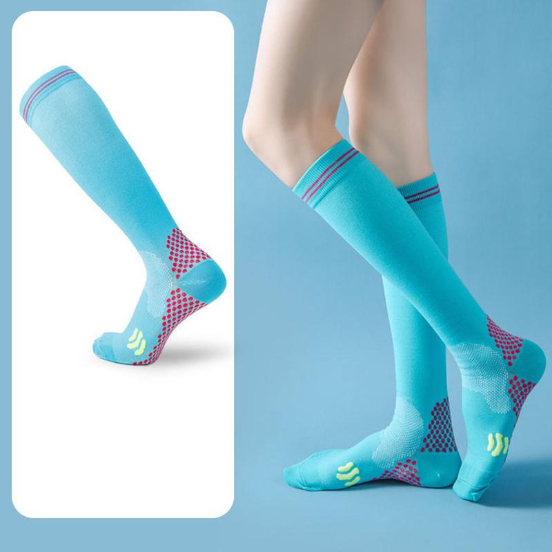 

Sport Compression Socks Shock-Absorbing Anti-Slip Varicose Veins Socks Absorb Moisture Sweat Running Cycling Socks Varicose Vein светло-синий