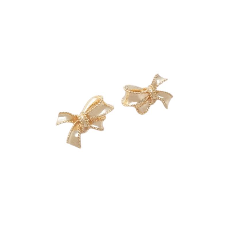 14K Gold-Filled & 925 Silver Needle Bow Stud Earrings with Jump Ring - Handmade Jewelry Accessories