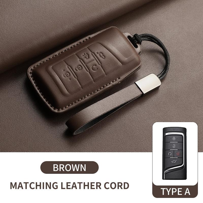 Leather Car Remote Key Case Cover for GAC Trumpchi GS3 GS4 GS5 GM8 GA3 GA4 GA6 SGS7 Empow J11 J12 J13 Car Key Fob Shell Keychain
